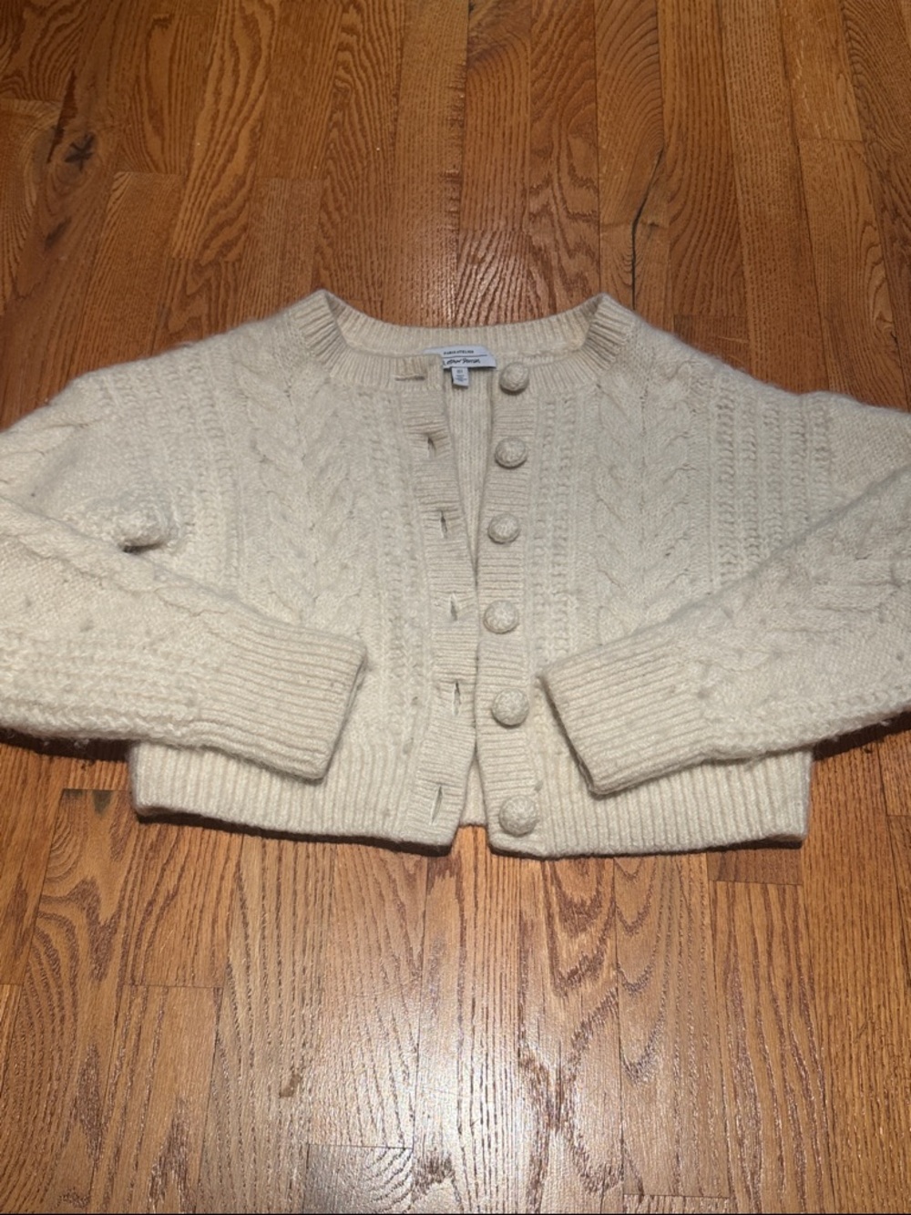 Paris Atelier & Other Stories wool/alpaca blend cream button cardigan size small